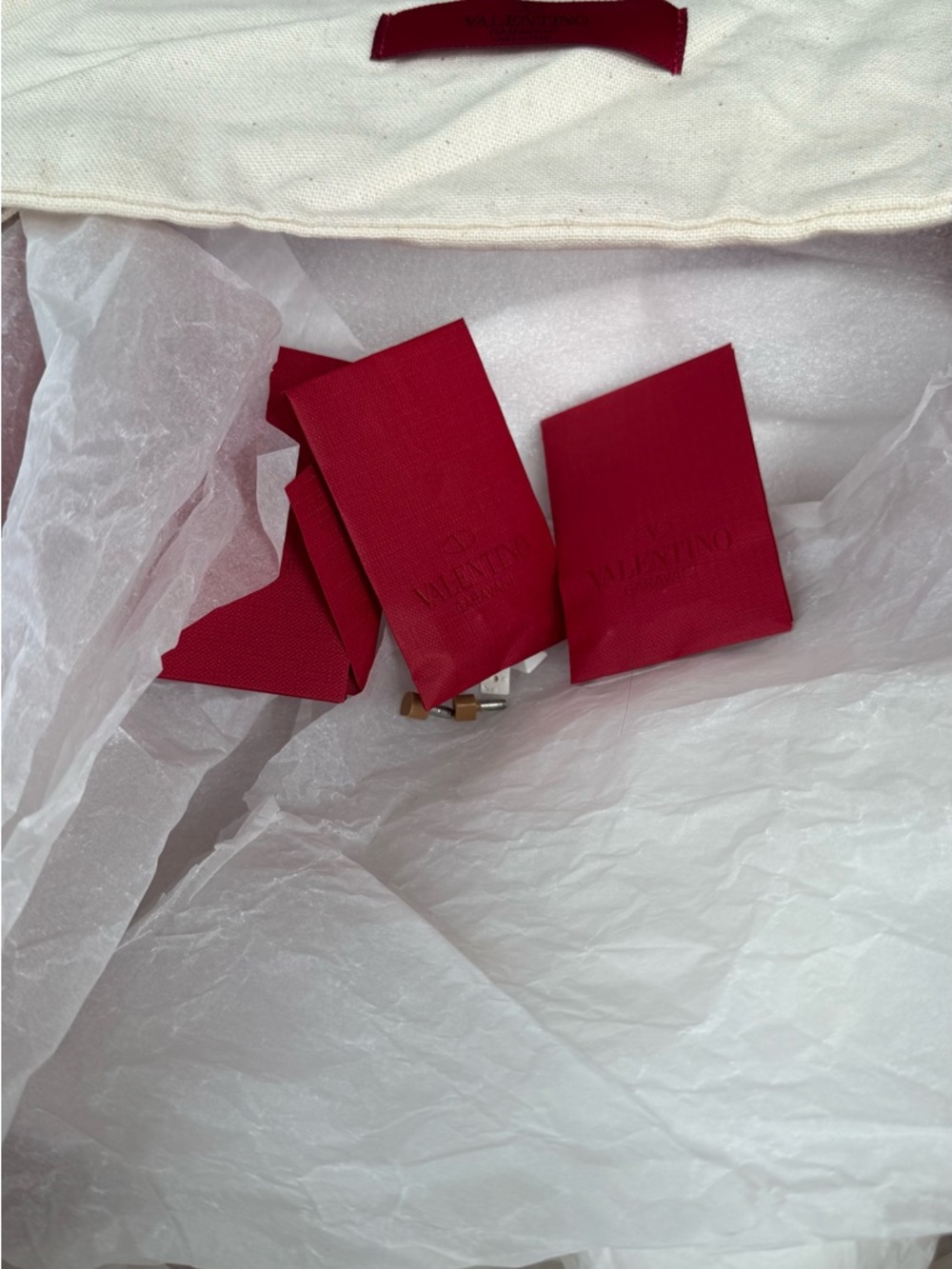 Valentino Garavani Red and White  Rockstud Slingback Sandals - Picture 6 of 8